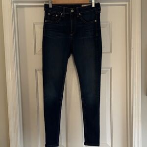 Rag & Bone Dark Wash High Rise Skinny Jeans